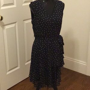 Tahari black and white polka dot dress